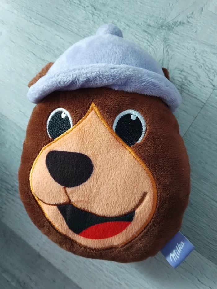 Petite tête peluche Ours milka,  neuf
