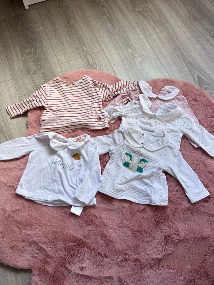 Lot 5 teeshirts manches longues 3 mois