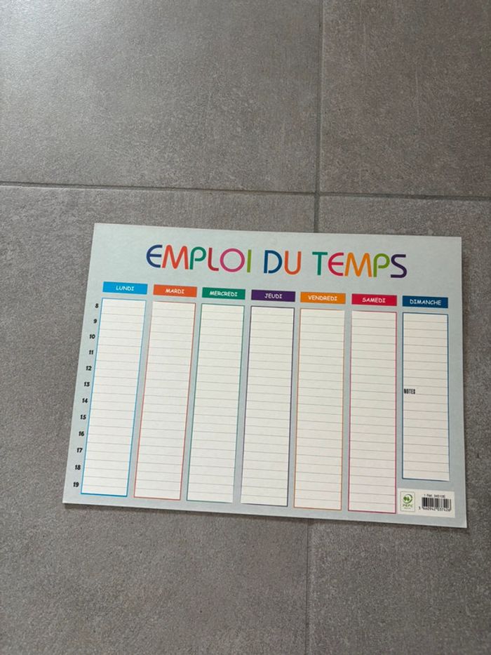 Emploi du temps cartonné exacompta neuf - photo numéro 2