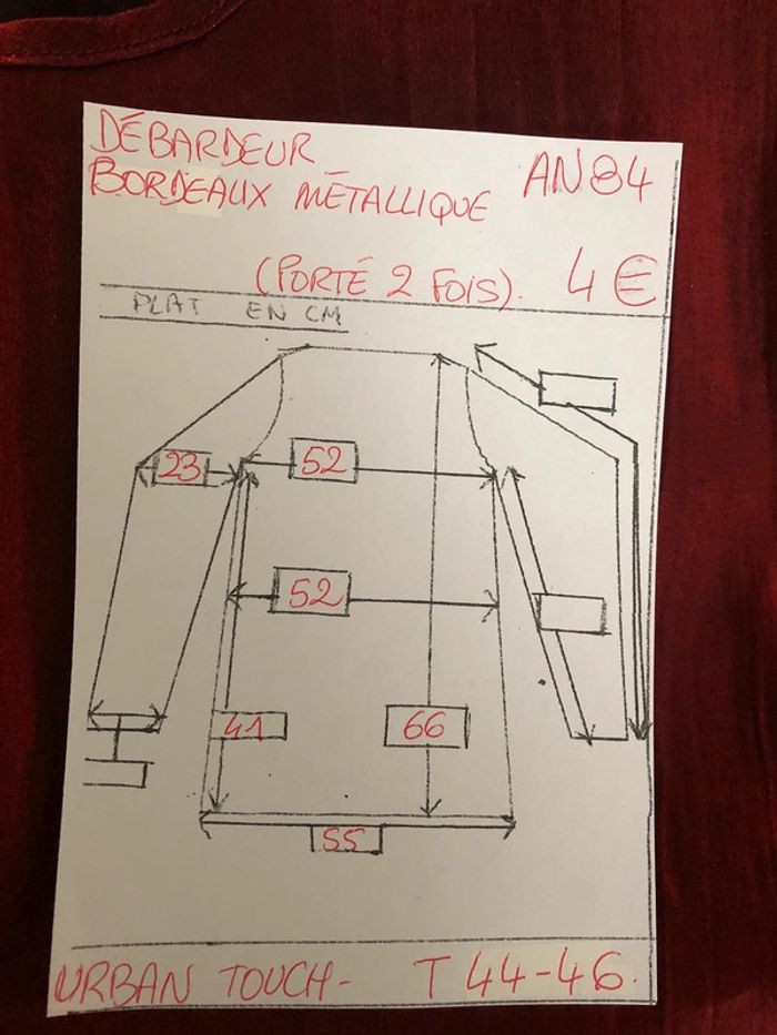 AN84- Débardeur « uban touch » bordeaux effet métallisé T 44-46 porté 1 fois - photo numéro 10