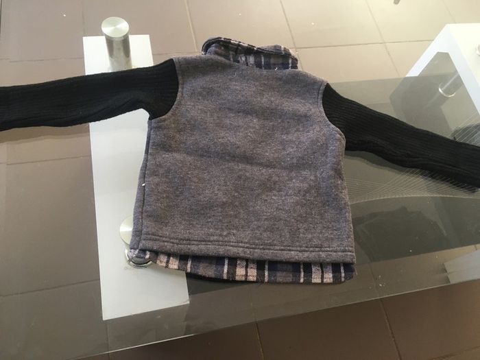 Pull gris et noir garçon Tom et Kiddy 18 mois - photo numéro 3
