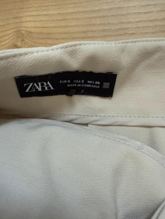 Pantalon taille haute 36 Zara blanc cassé - photo numéro 4