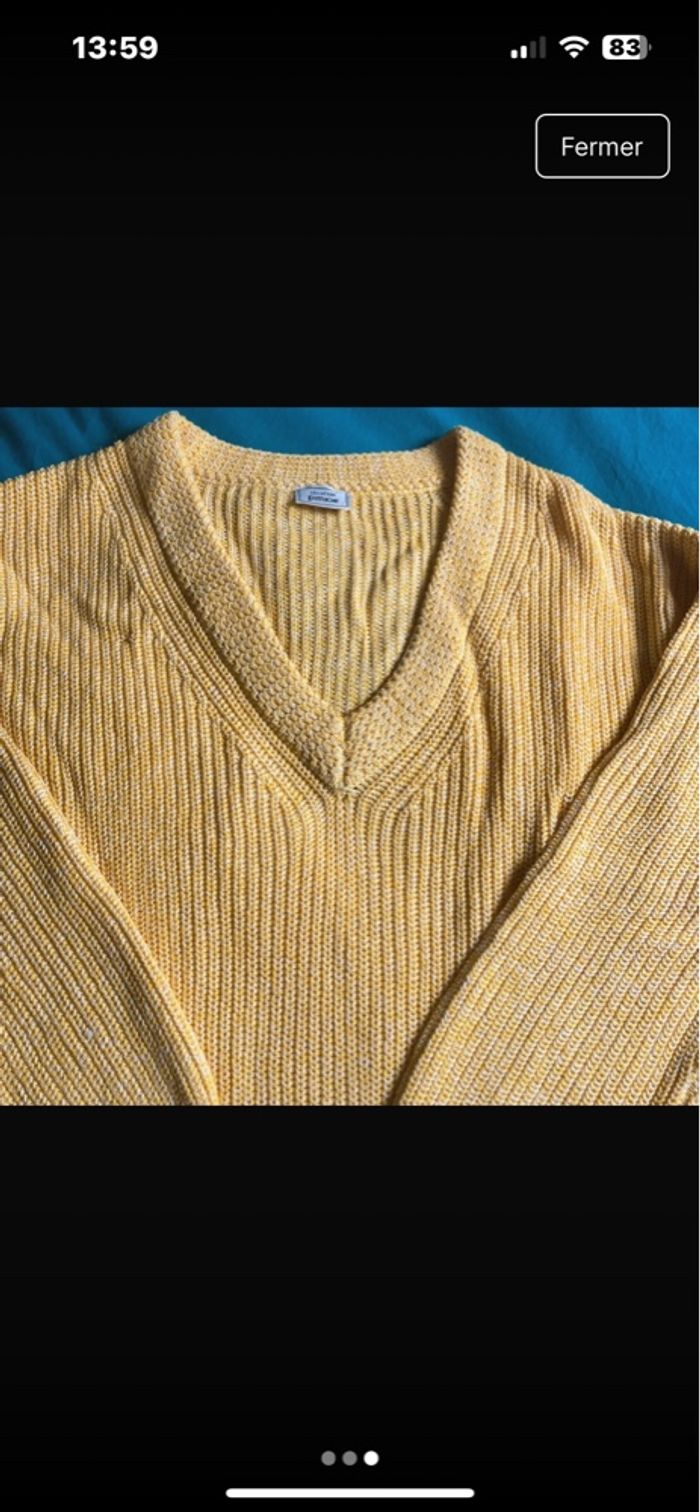 Pull-over en maille tricot col V - photo numéro 3