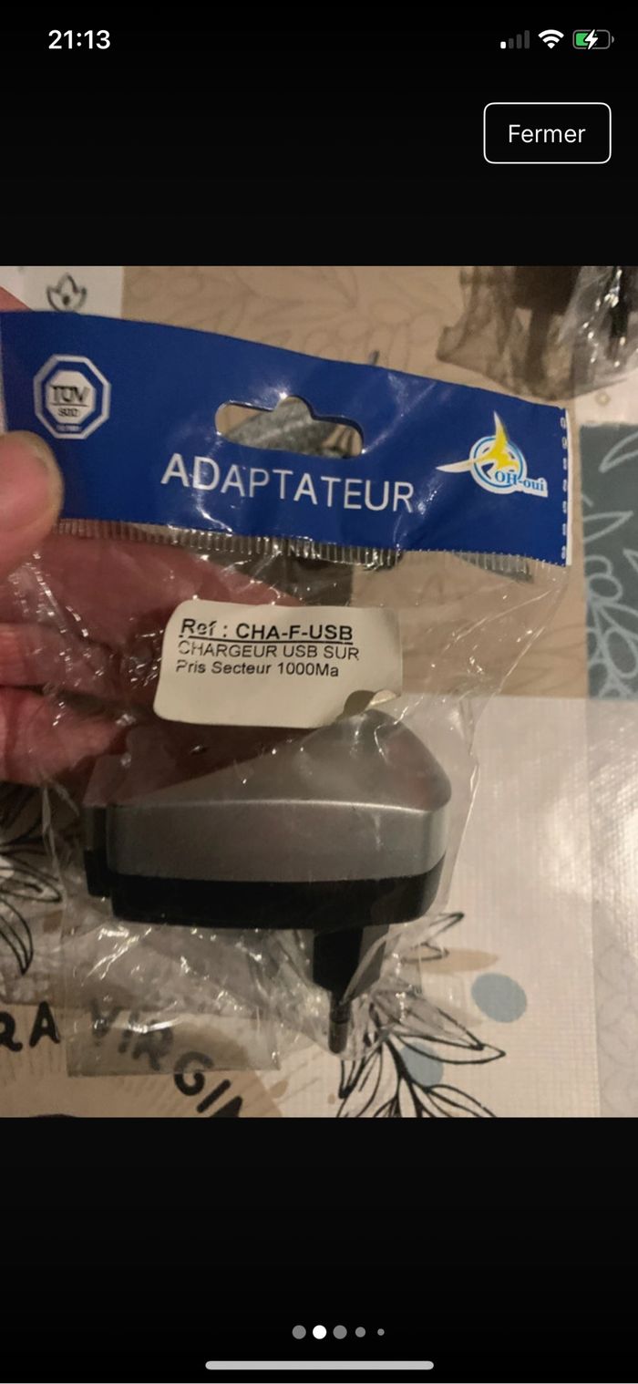 Lot de 2 Adaptateurs / Chargeurs USB sur prise secteur - Neuf