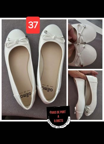 Ballerines T37 blanche gemo fille /ado / femme