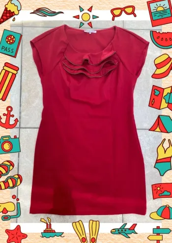 Robe manches courtes rouge doré Anna field 38 M