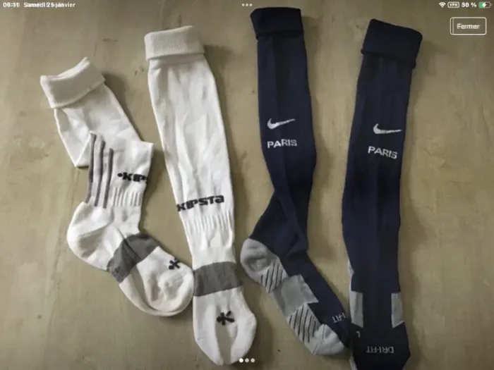lot 2 paires chaussettes foot