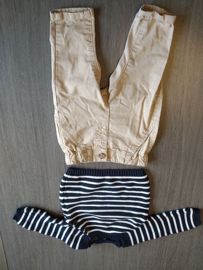 Lot de 2 pantalons, 2 pulls et une chemise - 6 mois - photo numéro 7