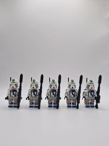 Figurines type lego 5 clones de la 501ème commander star wars