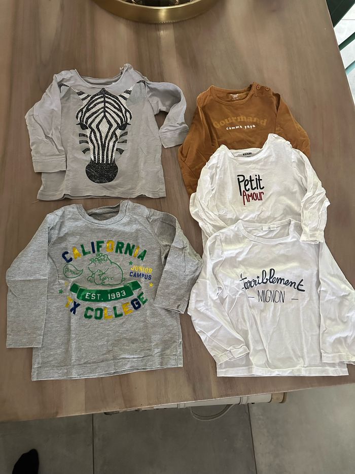 Lot de 5 T-shirts manches longues taille 18 mois