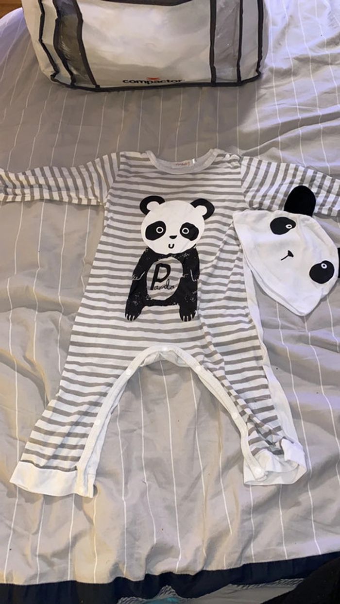Pyjama leger avec bonnet panda
