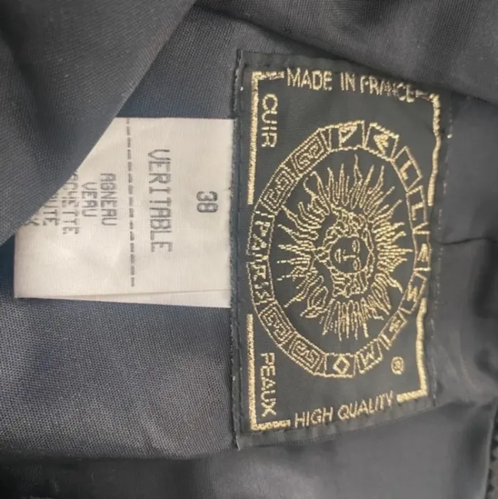 Short en cuir taille haute marron reflet doré - photo numéro 9