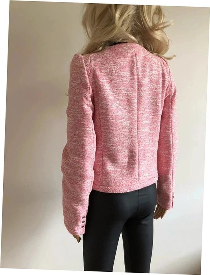 Veste de tailleur rose et blanche neuve Morgan taille 38 (valeur 79€) - photo numéro 8