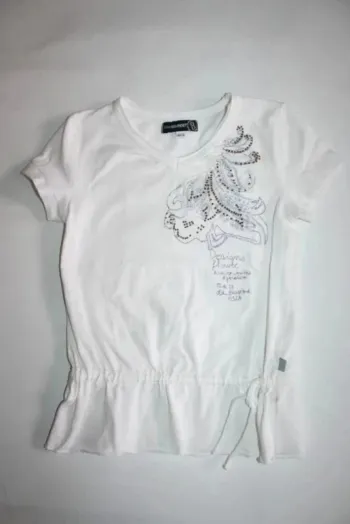 Tee shirt blanc Jean Bourget petit 8 ans