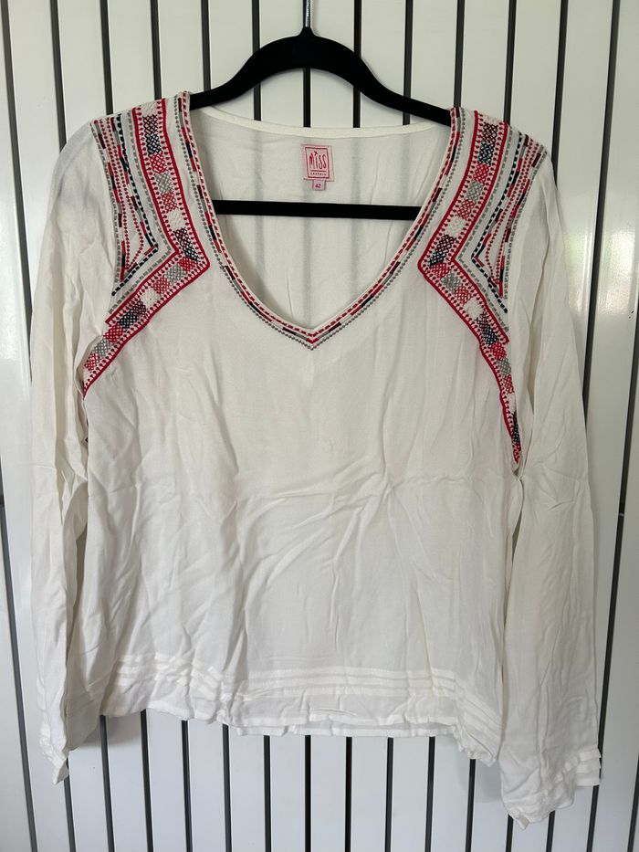 Blouse ml blanche, Miss Captain, taille 42