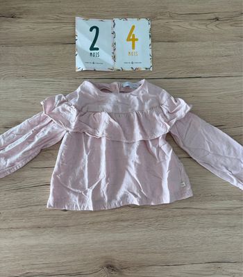 Chemise rose pâle 24 mois