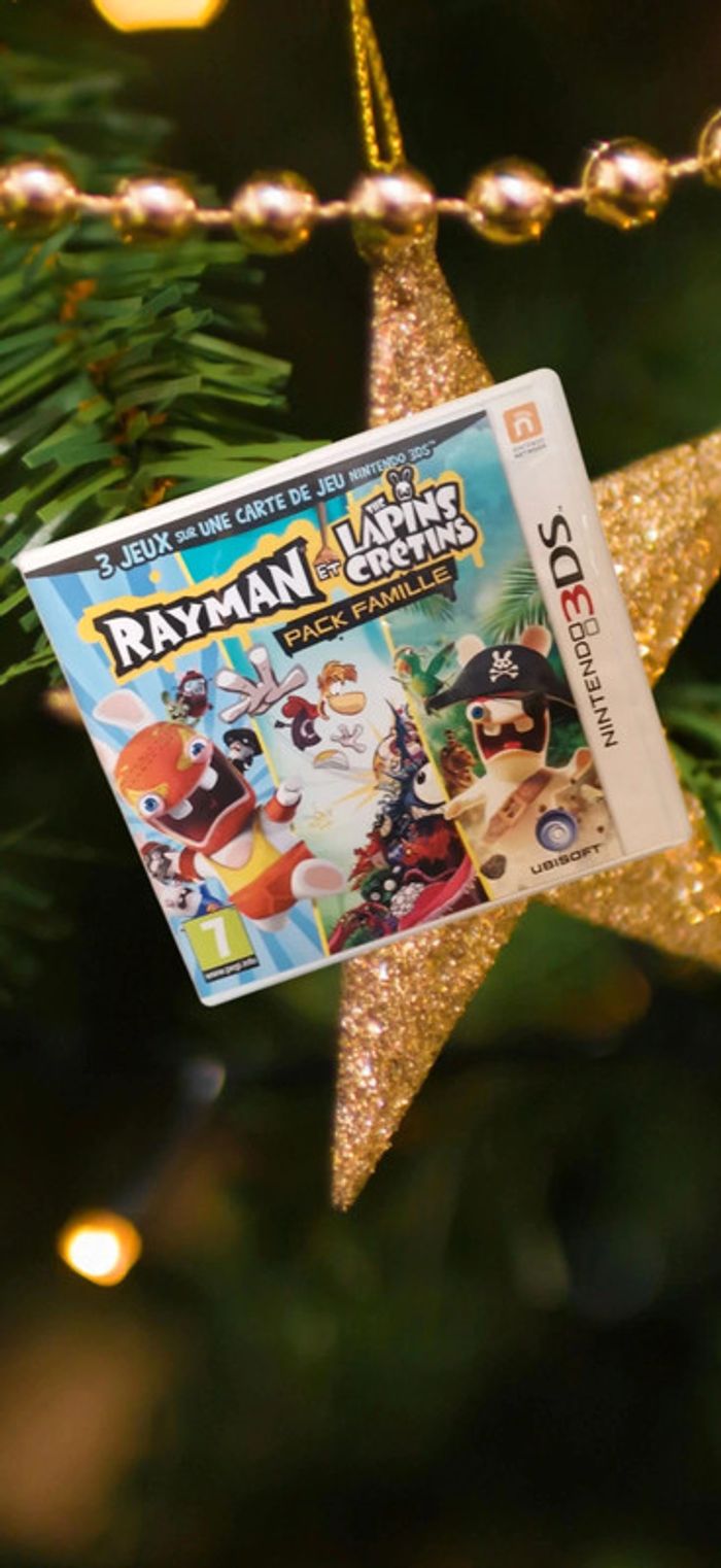 Jeu Nintendo 3ds cartouche 3en1 Rayman +lapins cretins