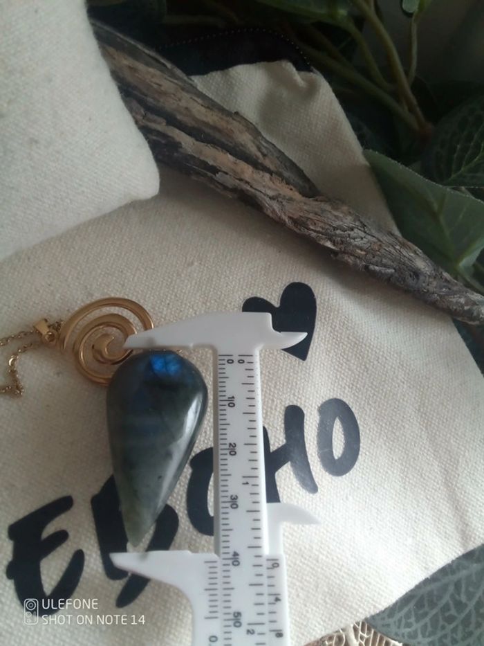 Collier labradorite et spirale dorée - photo numéro 4