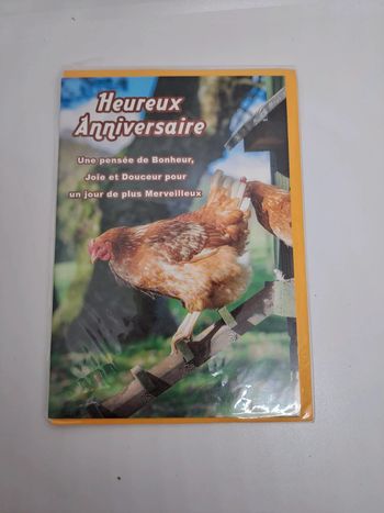 Carte postale avec son enveloppe.
11,5x17cm.
NEUVE. Poule