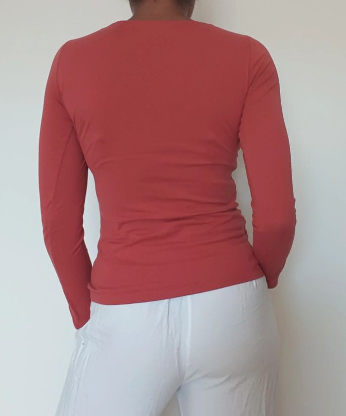 T-shirt manches longues corail T.S - photo numéro 3