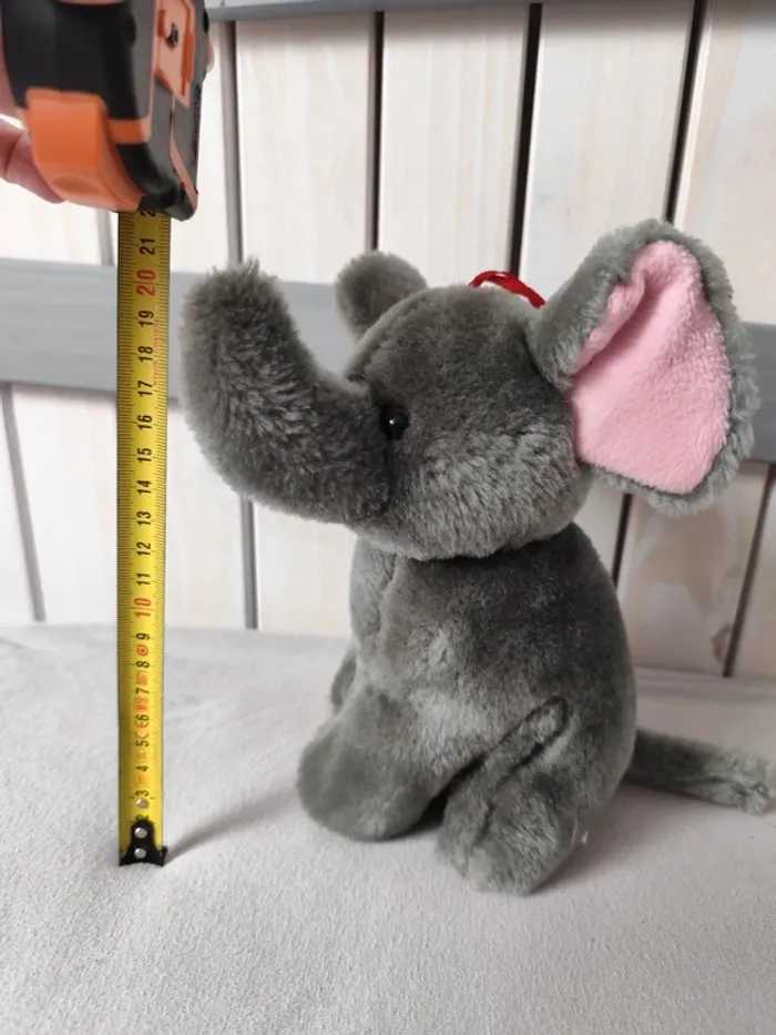 Peluche éléphant 20 cm - photo numéro 5