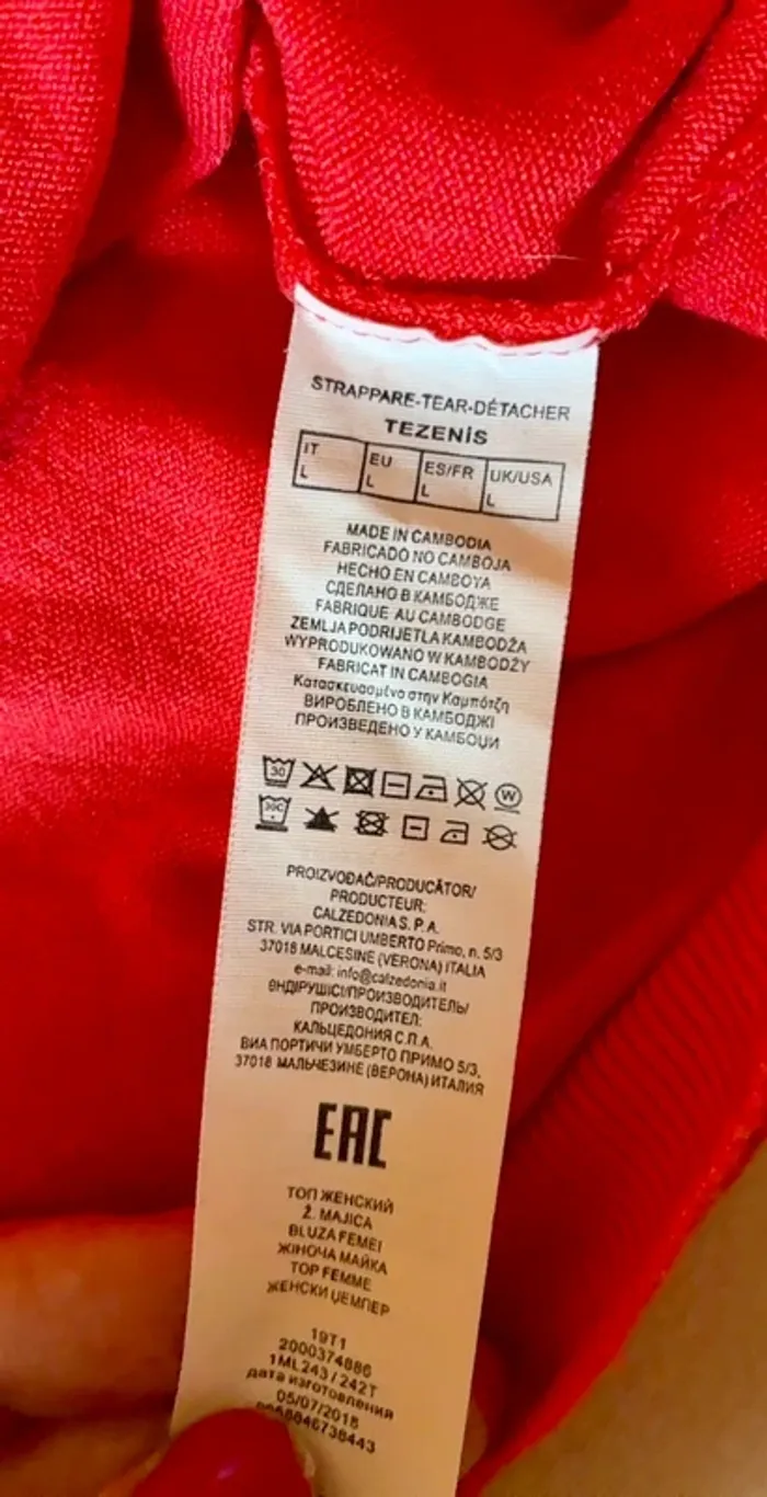 Pull fin rouge Tezenis - photo numéro 5