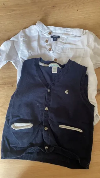 T shirt + petit gilet sans manches