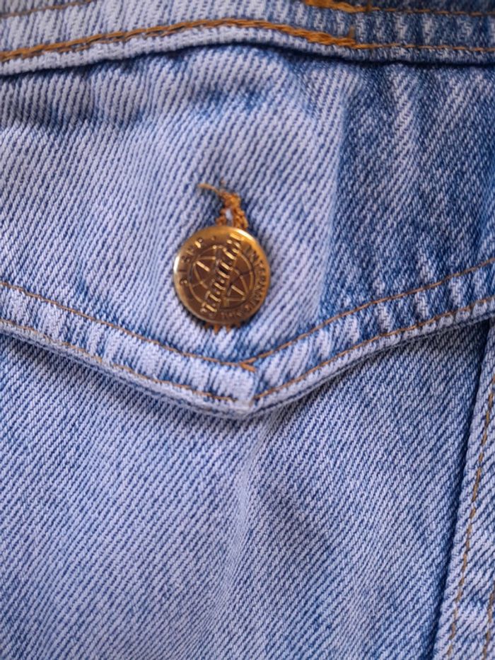 Veste en jean oversize vintage avec ruban sur poche Weipper - photo numéro 5