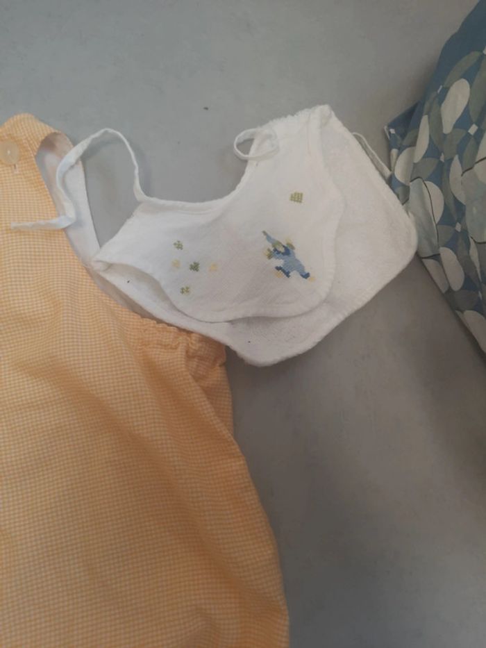 Ensemble jaune salopette tissus 9 mois - photo numéro 4