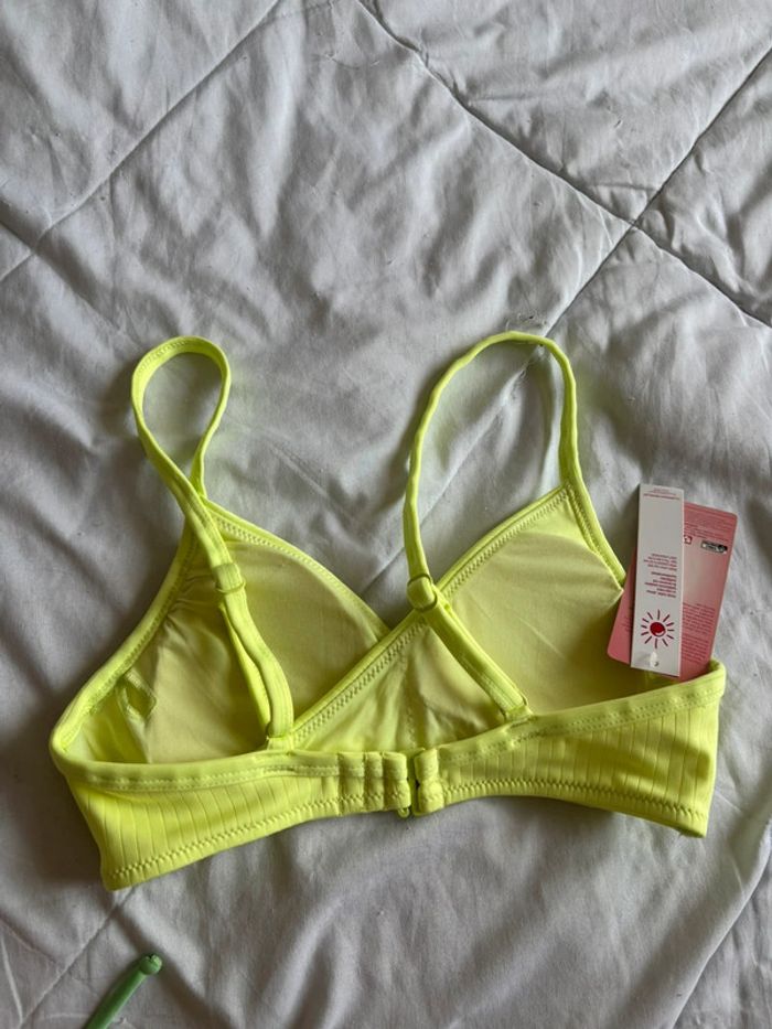 Ensemble set 2 maillots de bain bikini jaune fluo croisé vert taille XS/34 neuf - photo numéro 10