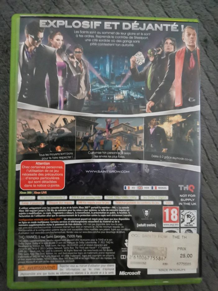 Saints row the third x-box 360 Thq complet - photo numéro 2