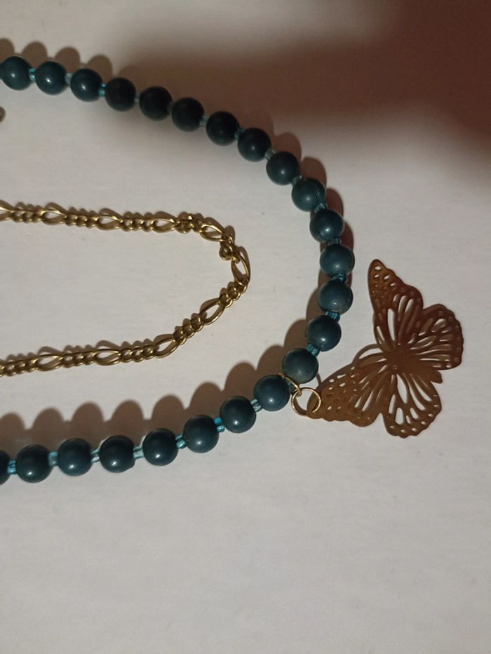 Magnifique collier papillons double - photo numéro 5