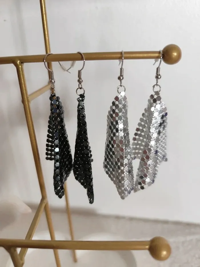 Gros lot bijoux boucles d'oreilles bracelet fantaisie plumes argent ailes d'ange - photo numéro 8