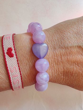 Bracelet cœur lilas 