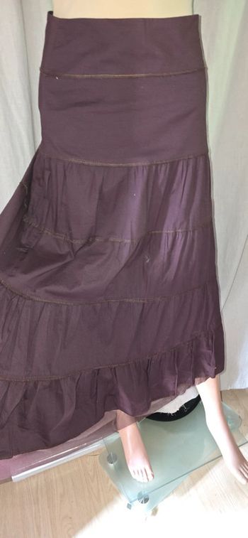 Jupe longue marron taille 1 fabriqué France.
