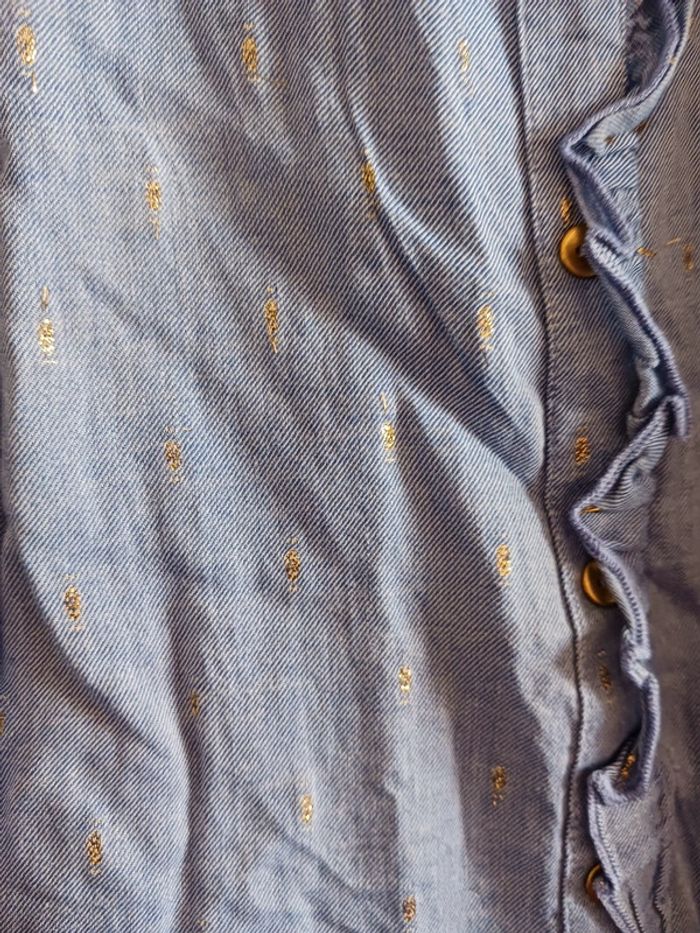 Blouse sans manches et à volants bleue Pieces Taille S36 - photo numéro 5