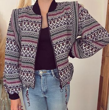 Veste bomber ethnique Aaiko neuve avec étiquette – Taille XS multicolore