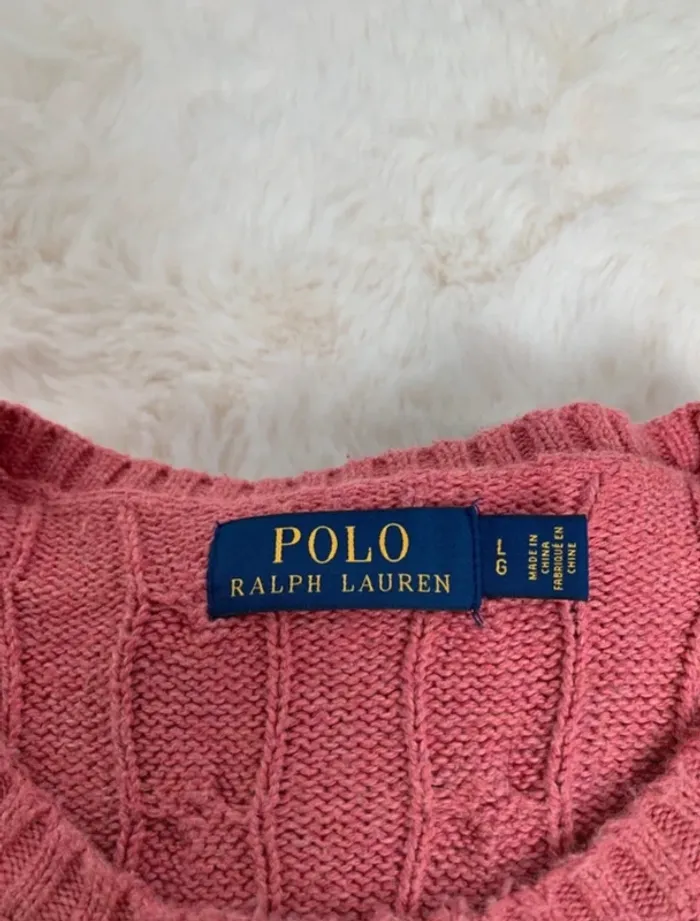 Pull torsadé rose Ralph Lauren Homme - photo numéro 4