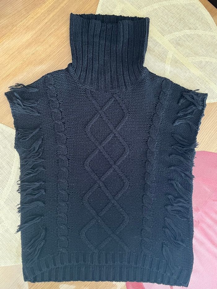 Pull à col roulé sans manches noir Taille 12 ans en BEG - photo numéro 9