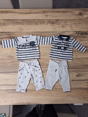 2 ensembles joggings 3 mois Obaïbi Okaïdi très bon état
