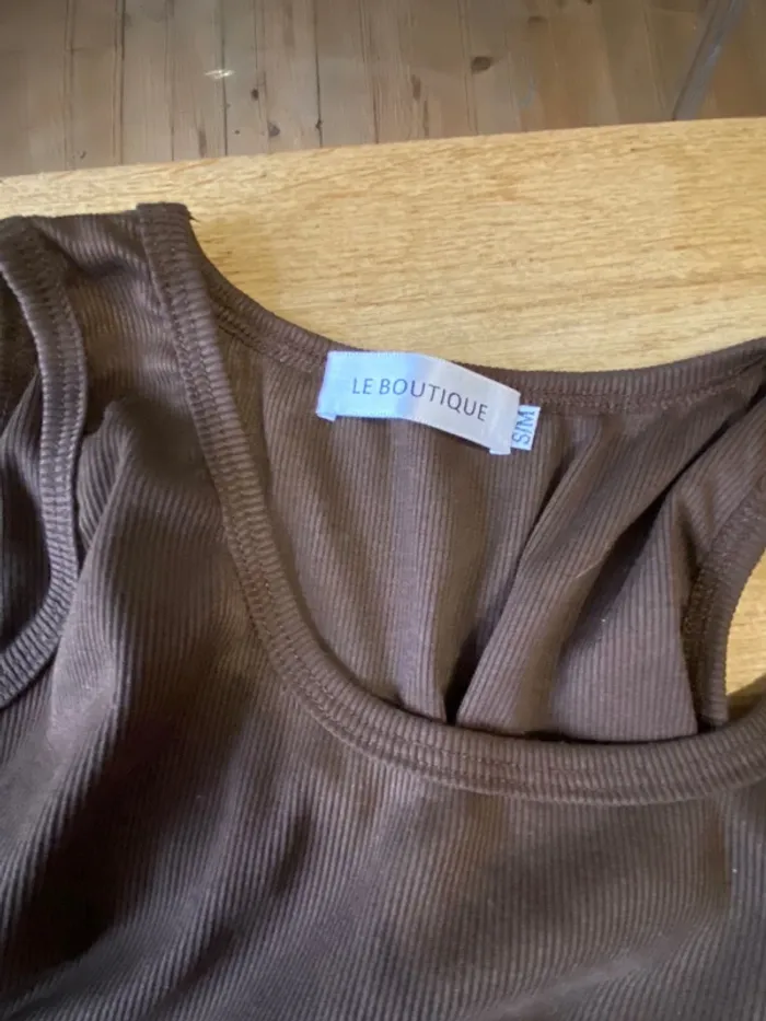 Robe longue tube marron - photo numéro 2