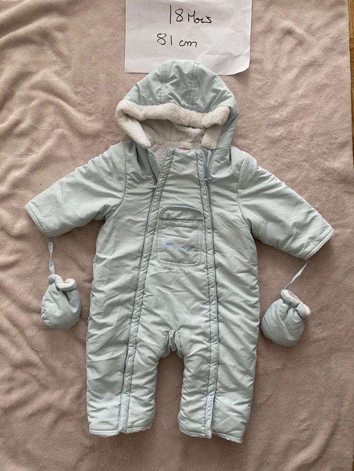 Combinaison / combi pilote chaude avec gants amovibles et capuche - Orchestra - 18 mois - TBE