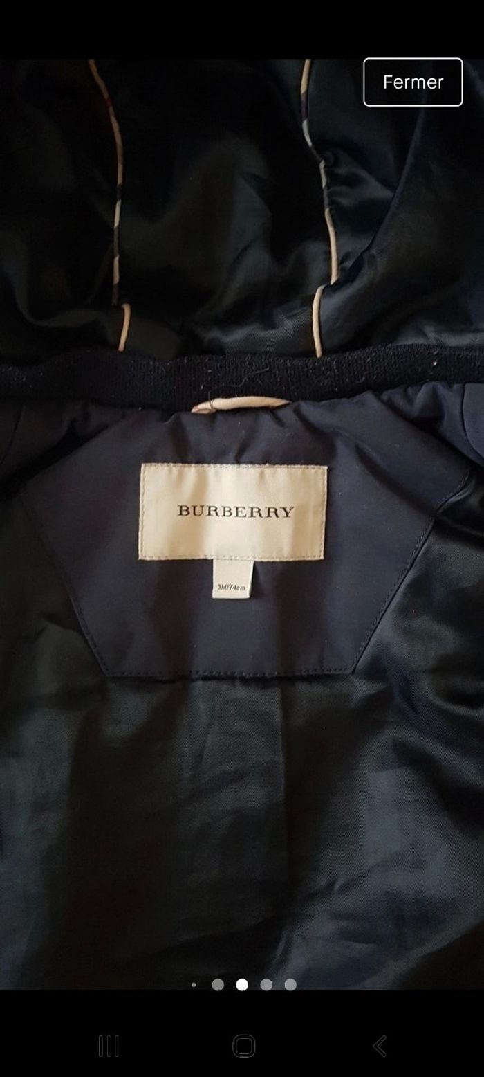 Manteau Burberry 9 mois - photo numéro 5