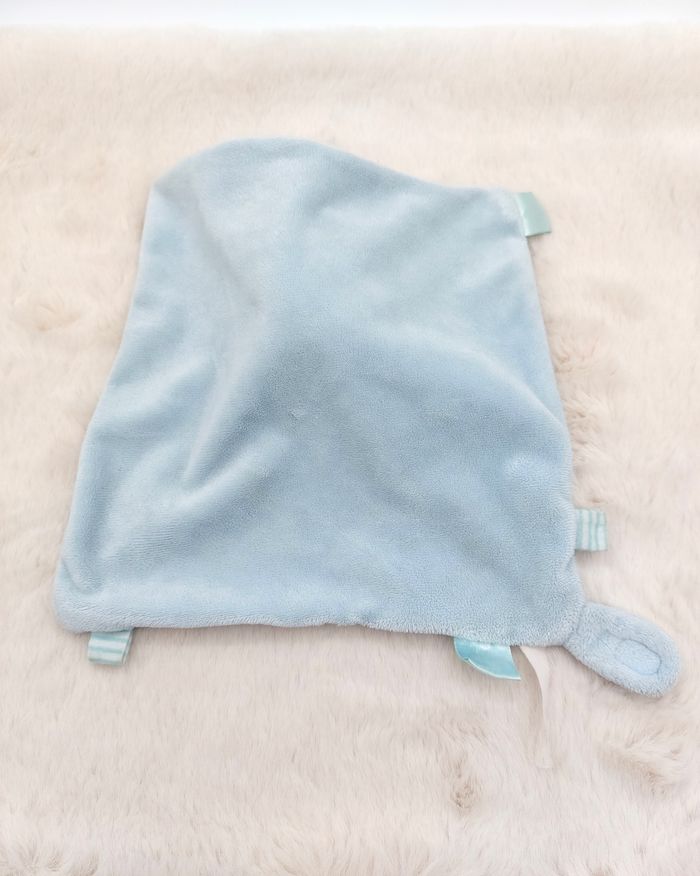 Doudou plat âne cheval bleu Corse Corsica blanc gris Textisun attache tétine - photo numéro 7