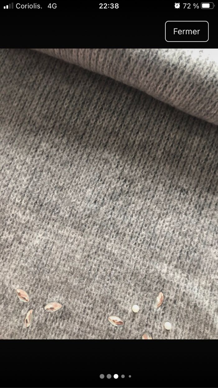 Echarpe + bandeau gris + strass - photo numéro 3