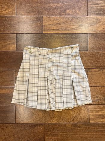 Jupe plisse courte à carreaux neige bershka taille S/36