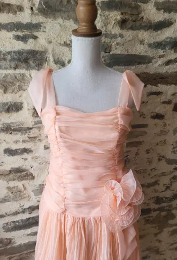 Robe de bal ou de cérémonie rose pâle Taille 40 Fabriquée en France