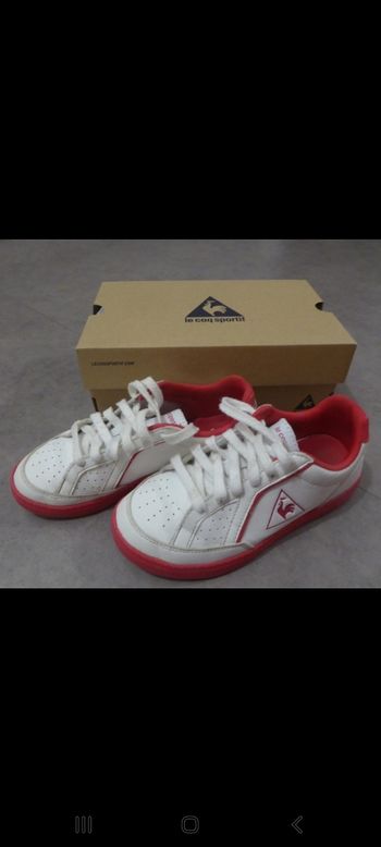 Baskets fille blanc/rose  Le coq sportif - pointure 31