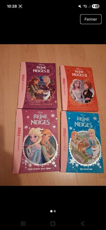 Lot reine des neiges bibliothèque rose