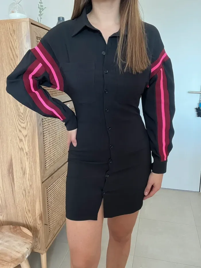 Robe noire façon chemise Impérial - photo numéro 2